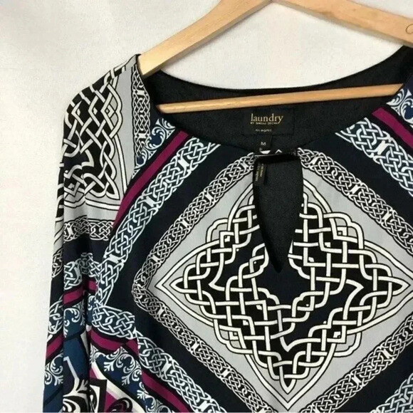 Laundry by Shelli Segal Black & White Printed Shift Dress M - Picture 4 of 4